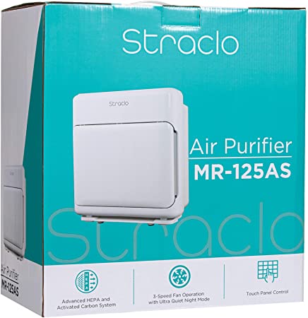 STRACLO MR-125AS Air Purifier for Home, Office, Bedroom, Kitchen Upto 300 sq. ft with H13 True HEPA Highly Efficient 3-Stage Air Filtration