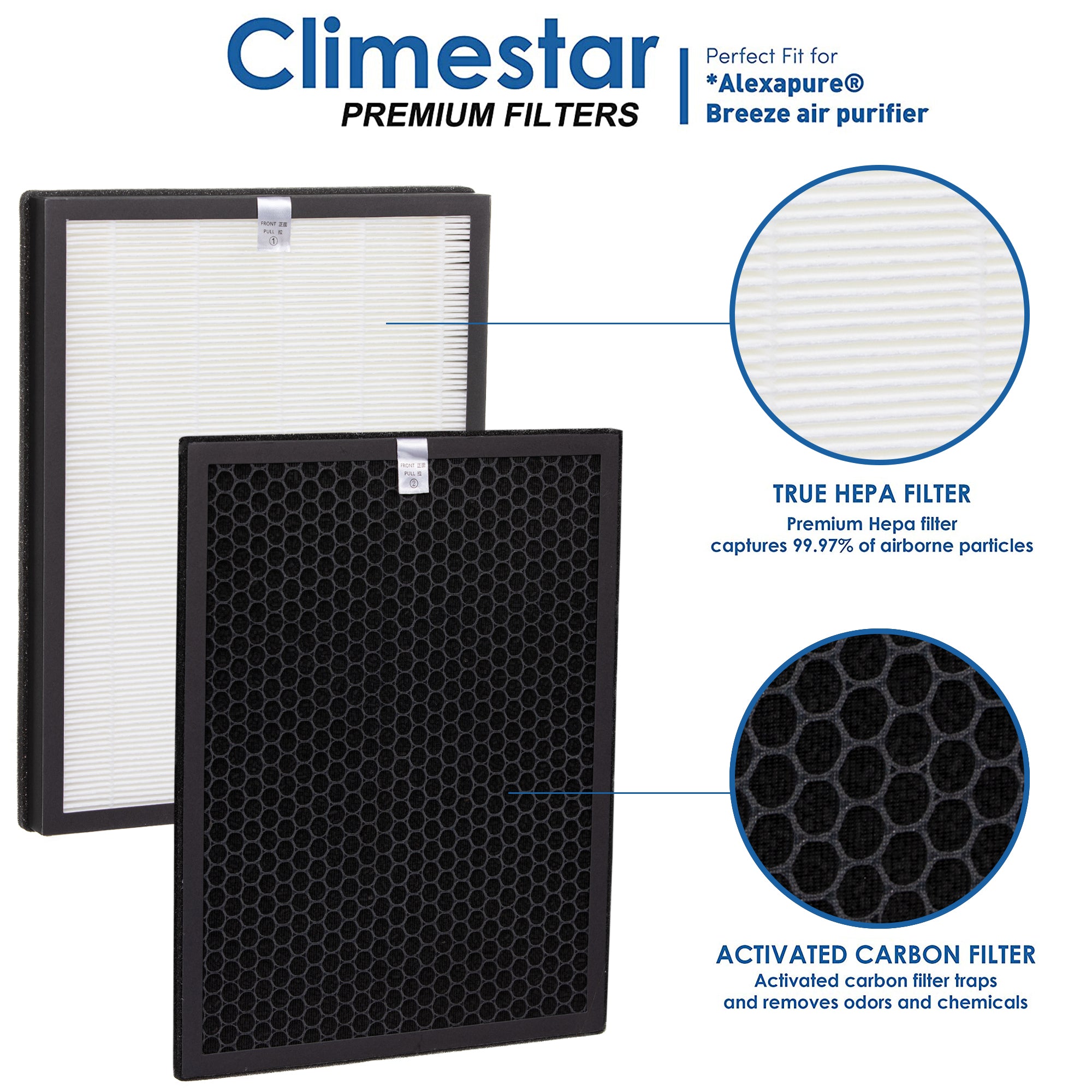 Climestar Filter for Alexapure Breeze Air Purifier 1 True HEPA